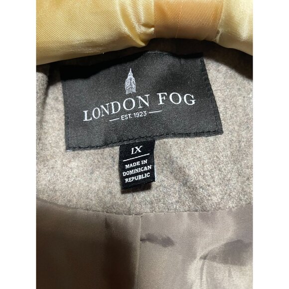 London Fog Womens Wool Blend Gray Coat 1X classic warn - Picture 3 of 7